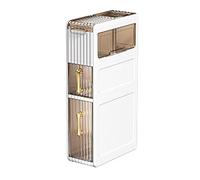 Étagère latérale étroite for Toilettes, Meuble de Rangement de Salle de Bain Fin avec élégant Porte-mouchoirs à Motif de volutes for buanderie, Assemblage Facile(3-Tiers)