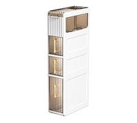 Étagère latérale étroite for Toilettes, Meuble de Rangement de Salle de Bain Fin avec élégant Porte-mouchoirs à Motif de volutes for buanderie, Assemblage Facile(4-Tiers)
