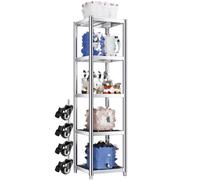Étagère latérale étroite réglable à 5 niveaux en acier robuste pour espace de cuisine sur pied (80 x 25 x 150 cm) pour maximiser l'espace et l'efficacité