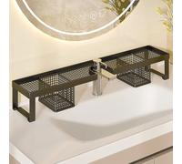 Etagere Lavabo, Support de Robinet en Forme de U sans Perçage, Structure Stable, Aucun Assemblage Requis, Évacuation Facile de l'eau(Black,80cm/31.5in)