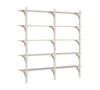 Swedese Étagère Levi à 5 plateau Blanc pigmenté frêne-aluminium. 180 cm