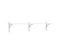 Swedese Étagère Levi à 1 plateau Blanc laqué frêne-laiton. 180 cm