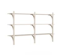 Étagère Levi 180 Suédoise, Laiton Moyen/frêne Pigmenté Blanc