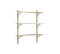 Swedese Étagère Levi à 3 plateau Frêne verni naturel-laiton. 90 cm
