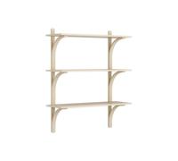 Swedese Étagère Levi à 3 plateau Frêne verni naturel-aluminium. 90 cm