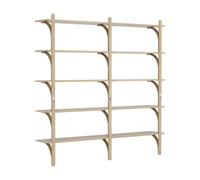 Étagère Levi Suédoise 180 Cm, 5 Étagères, Aluminium/laque Chêne Naturel