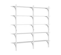 Étagère Levi Suédoise 180 Cm, 5 Étagères, Laiton/frêne Laqué Blanc