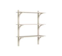 Étagère Levi Suédoise 90 Cm, 3 Étagères, Aluminium Laqué Blanc, Frêne