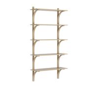 Étagère Levi Suédoise 90 Cm, 5 Étagères, Aluminium/laque Chêne Naturel