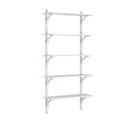 Étagère Levi Suédoise 90 Cm, 5 Étagères , Laiton/frêne Laqué Blanc