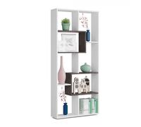 Habitdesign Modèle Kawa Étagère réversible, Bibliothèque de bureau, finition couleur Blanc « Artik » et rouille, dimensions : 180 x 80 x 25 cm (H x l x P).