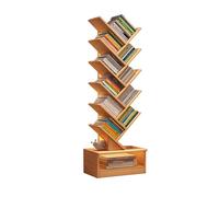Étagère Livre,bibliothèque Meuble de Rangement, Moderne Bibliothèque En Forme D'arbre avec Rangement Et Anti-basculement pour CD/livres, Bibliothèque pour Chambre À Coucher/salon/b(Yellow,140cm/55.1in
