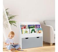 Étagère Livre, Bibliothèque Rangement Bois, 2-en-1 Mini Étagère pour Enfant Garçon et Fille de 1-5 Ans, Basse et Massif, Salon Chambre, Cadeau d'anniversaire pour Enfants,70 x 62,5 x 30 cm (blanc)