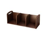 Étagère Livres Bibliothèque de bureau de couleur noyer à trois compartiments, organisateur de rangement en bois, for bureau, salon, chambre à coucher, support de rangement d'étude Bibliothèque