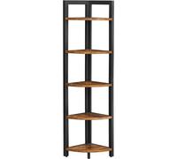 Étagère Loft rustique LLS803B01 - 5 étagères, bibliothèque peu encombrante pour le salon et le bureau