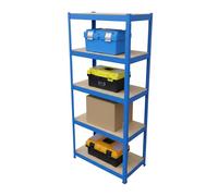 Étagère Lourde Relaxdays, H x l x P 180 x 60 x 30 cm, Charge Max 500 kg, 5 Niveaux, Bleu