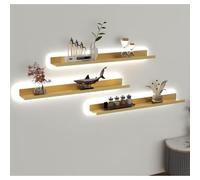 Étagère Lumineuse, 1 Étagère Murale Flottante Avec Lampe LED, Étagère À Plantes En Fer Forgé Ou Étagère À Livres Pour La Décoration De La Chambre À Coucher - Salon Pour ( Couleur : Gold , Taille : 80x