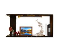 Étagère lumineuse, support mural en bois, support d'angle rayonnant, paramètres de contrôle du variateur d'intensité, fonction esthétique moderne, article de meubles ménagers, grand niveau noir mat