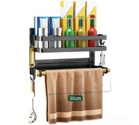 Étagère magnétique compacte à plusieurs niveaux pour réfrigérateur avec finition adaptée pour salle de bain, cuisine ou balcon pour maximiser l'espace vertical (A)