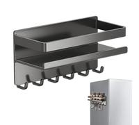 Étagère Magnétique pour Réfrigérateur,Fixation Murale Sans Perçage avec Crochets | Organisation de Cuisine et Rangement | Pour Garde-Manger Garage Buanderie Dortoir Bureau Maison Casier Camping-car Ca