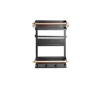 Maclean MC-910 Étagère magnétique pour réfrigérateur/machine à laver avec porte-rouleau et 6 crochets amovibles Noir Jusqu'à 12 kg