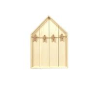 Etagère maison en bois avec pinces à linge 19 x 28 cm