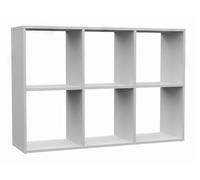 CDF Bibliothèque Étagère à 6 Compartiments Meuble de Rangement Cube Buffet Bas pour Livres Jouets Salon Bureau Chambre 110 x 75 x 30 cm - Blanc