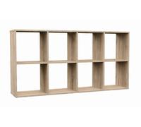 CDF Malax 2x4 Bibliothèque | Couleur : Chêne Sonoma | Armoire, Table Basse, Bureau et bibliothèque | étagère pour Livres et Jouets | Moderne | Idéal pour Chambre d'enfant, d'adolescent