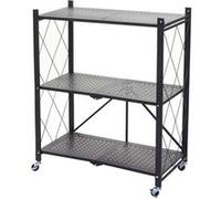 Étagère MENDLER HWC-J85 pliable acier noir 3 niveaux Noir G