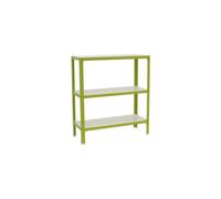 Étagère métallique 3 niveaux - HOMECLICK - WOOD COLOR MINI - 900 x 800 x 300 mm - Vert - Blanc