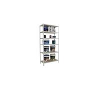 Étagère métallique 6 niveaux - SIMON RACK - KIT MADERCLICK MINI - 2500 x 800 x 300 mm - Blanc - Bois