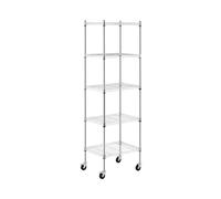 Étagère métallique - 60 x 45 x 190 cm - 50 kg - 4 roulettes - Royal Catering RCMR-1800P50