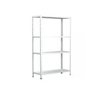 Etagère Métallique Emboîtable 4 tablettes 50 kg par niveau 137 x 75 x 30 cm Acier Epoxy Blanc