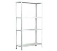 Etagère Métallique Emboîtable 4 tablettes 60 kg de Charge par Niveau Schulte 180 x 60 x 40 cm Blanc Rangement, Stockage et Etagère pour Cave, Garage et Atelier