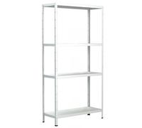 Etagère Métallique Emboîtable 4 tablettes 65 kg de Charge par Niveau 180 x 60 x 40 cm Blanc Rangement, Stockage et Etagère pour Cave, Garage et Atelier