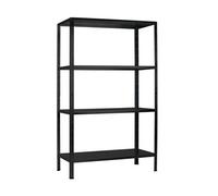 Etagère Métallique Emboîtable 4 tablettes 65 kg par niveau 180 x 60 x 40 cm Acier Epoxy Noir