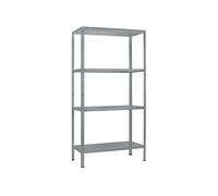 Etagère Métallique Emboîtable 4 tablettes 65 kg par niveau 180 x 80 x 40 cm Acier Epoxy Gris
