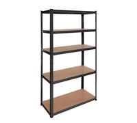 OcioDual Essential Etagere Metallique Gris Foncé, Etagere Rangement Outillage, 180x90x40cm Storage, Étagère Garage Metal, Étagère Metallique Garage, sans Vis, 875kg, 5 Etagères MDF