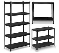 Étagère métallique - Humberg - HR-851 - 180x90x40 cm - Noir - 5 tablettes