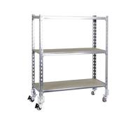 Etagère métallique sans vis KIT MADERCLICK MOBILE MINI 3/500 900 GALVA/BOIS