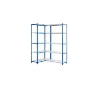 Étagère métallique - SIMON RACK - KIT SIMONCORNER - 10 niveaux - 1800 x 1000 x 400 mm - Bleu/Blanc