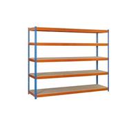 Etagère metallique Simonrack ECOFORTE 1806-5 bleu/orange/bois 5 niveaux 2000x1800x600mm ca
