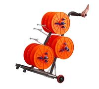 Étagère métallique transportable, organisateur de câbles 4/6 axes avec boîte à outils, distributeur robuste pour cordes, bobines de câble et paracorde (peut contenir 6 bobines)