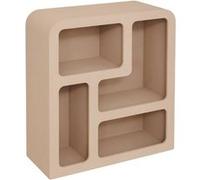 PEGANE Etagère Meuble de Rangement 4 niches Coloris Beige - Longueur 75 cm x Largeur 30 cm x Hauteur 85 cm