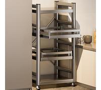 Etagere Micro Onde Chariot de Rangement À 3/4/5 Niveaux avec Plateau Desserte Rangement Multifonctionnel pour Meubles de Cuisine(50 * 41 * 125cm)