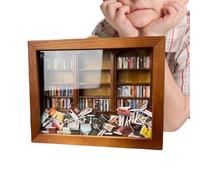 Étagère miniature - Bibliothèque Secoue, Bibliothèque anti-stress | La bibliothèque miniature Shake contient 200 livres miniatures, soulage votre stress, application pratique facile