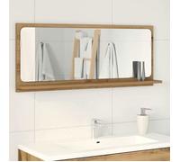 Étagère miroir - VIDAXL - 90 x 10,5 x 37 cm - Bois d'ingénierie - Chêne artisanal/Blanc - Installation murale