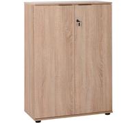 Etagère Mobile 3 Etagères Bureau à Domicile Porte Document Avec Clé 2 Portes Chê