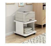 Étagère mobile à 2 niveaux pour imprimante laser - Grand support de machine sous le bureau - Table roulante robuste avec rangement au sol sur roulettes - Organiseur de fichiers en papier pour la
