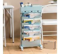 Étagère Mobile Amovible à 6 Niveaux, Structure en Plastique Robuste, étagères de Rangement Utilitaires Minces for Enfants étudiants étude dans la Chambre Le Salon l'école à la maiso